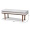 Baxton Studio Arne Mid-Century Beige Upholstered Walnut Finished Bench 159-9836 - alternate 5